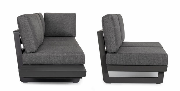 Bizzotto Divano Angolare Modulare da giardino Infinity Antracite