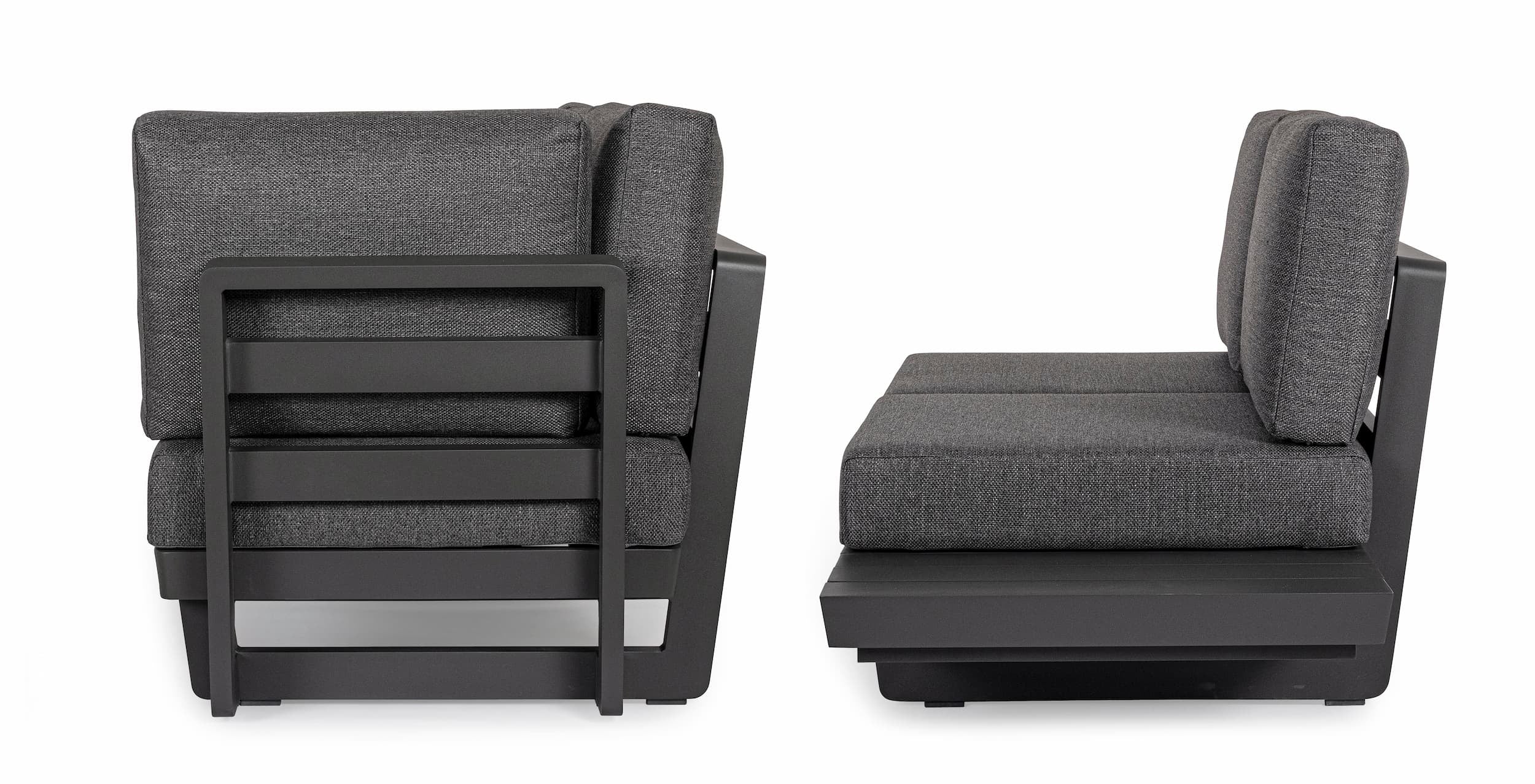 Bizzotto Divano Angolare Modulare da giardino Infinity Antracite