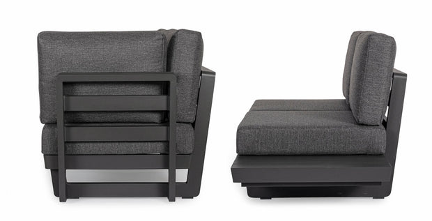 Bizzotto Divano Angolare Modulare da giardino Infinity Antracite