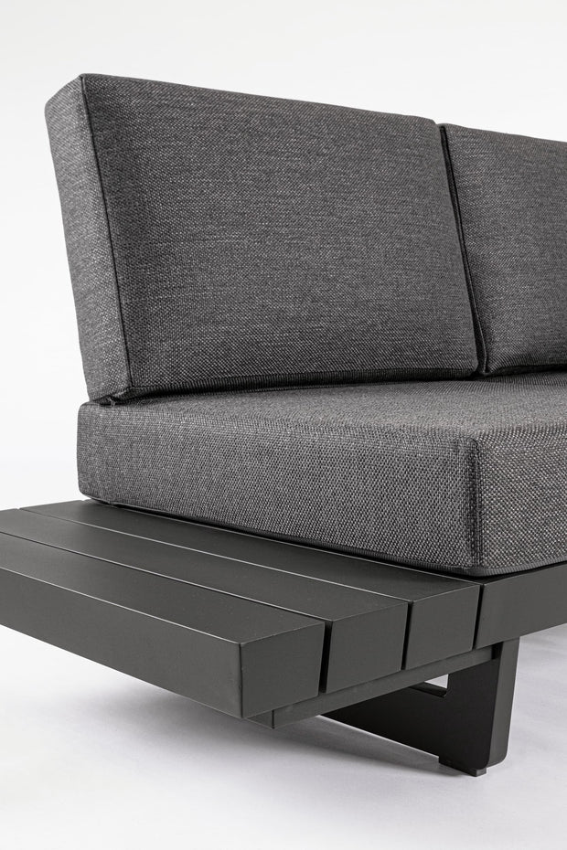 Bizzotto Divano Angolare Modulare da giardino Infinity Antracite