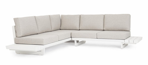 Bizzotto Divano Angolare Modulare da giardino Infinity Bianco