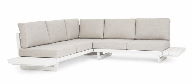 Bizzotto Divano Angolare Modulare da giardino Infinity Bianco
