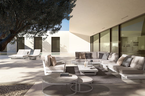 Bizzotto Divano Angolare Modulare da giardino Infinity Bianco