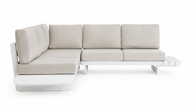 Bizzotto Divano Angolare Modulare da giardino Infinity Bianco