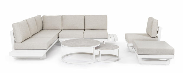 Bizzotto Divano Angolare Modulare da giardino Infinity Bianco