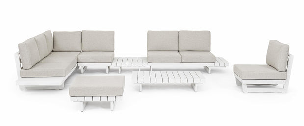 Bizzotto Divano Angolare Modulare da giardino Infinity Bianco