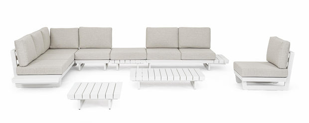 Bizzotto Divano Angolare Modulare da giardino Infinity Bianco
