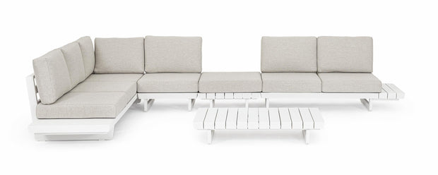Bizzotto Divano Angolare Modulare da giardino Infinity Bianco