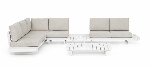 Bizzotto Divano Angolare Modulare da giardino Infinity Bianco