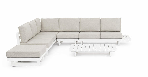 Bizzotto Divano Angolare Modulare da giardino Infinity Bianco