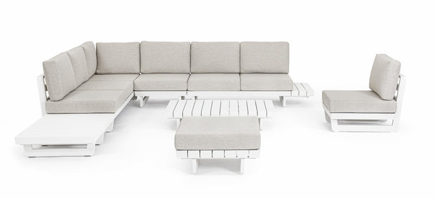 Bizzotto Divano Angolare Modulare da giardino Infinity Bianco