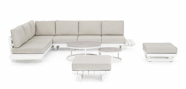 Bizzotto Divano Angolare Modulare da giardino Infinity Bianco