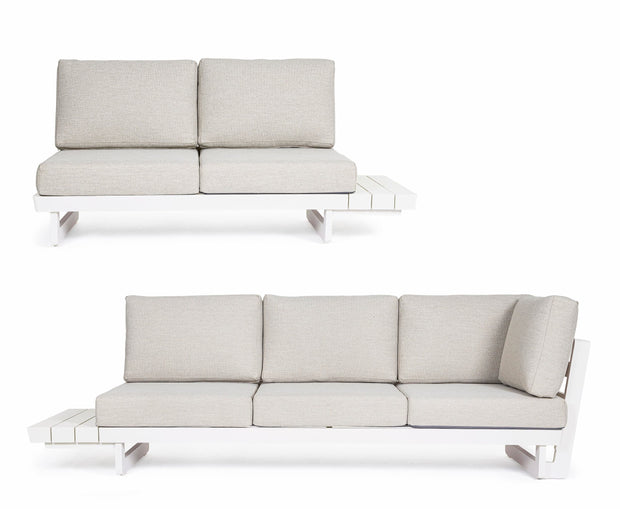 Bizzotto Divano Angolare Modulare da giardino Infinity Bianco