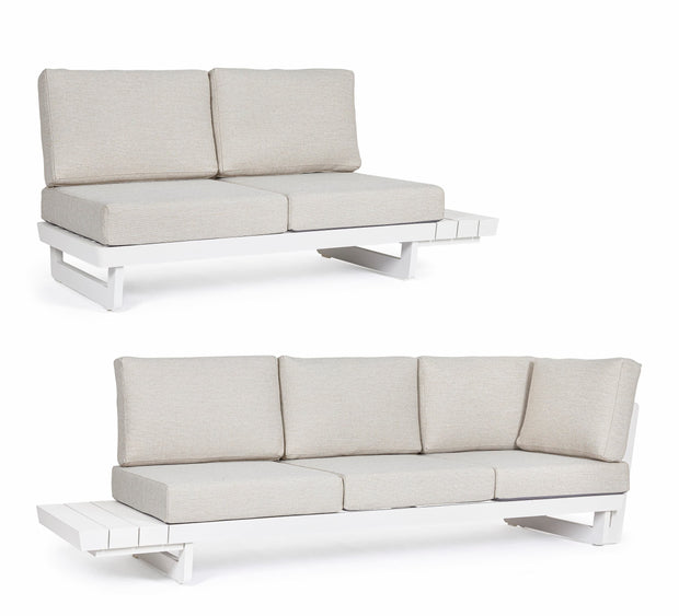 Bizzotto Divano Angolare Modulare da giardino Infinity Bianco