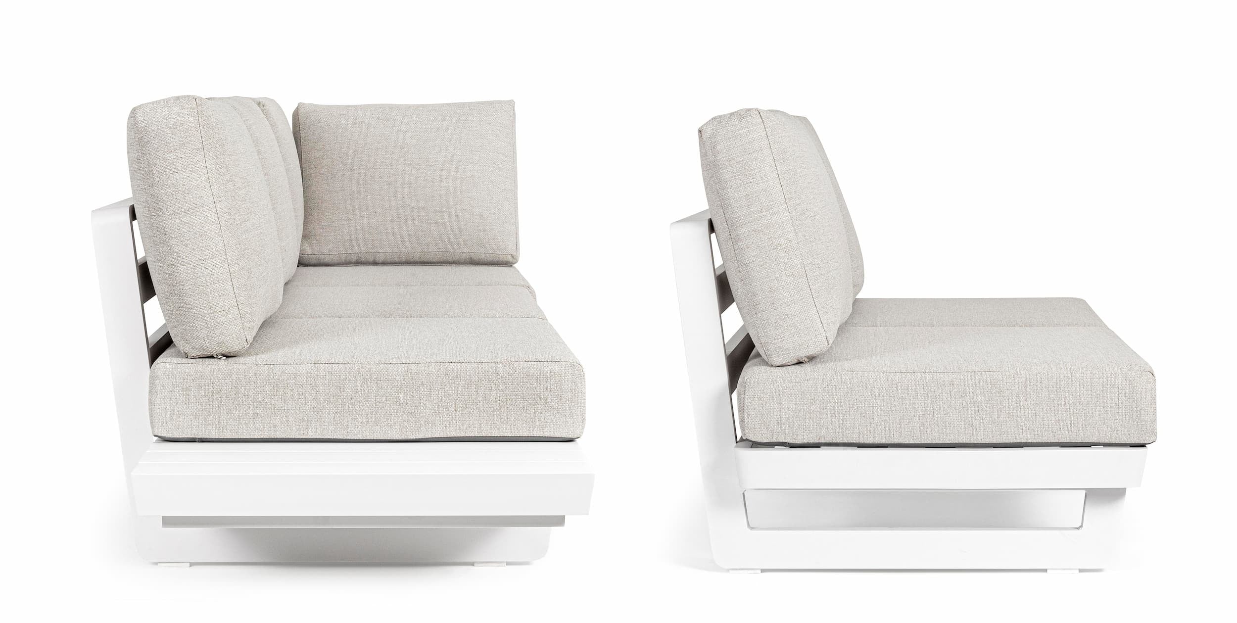 Bizzotto Divano Angolare Modulare da giardino Infinity Bianco