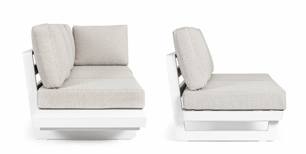 Bizzotto Divano Angolare Modulare da giardino Infinity Bianco