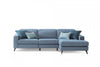 LeComfort Divano angolare relax elettrico a destro 4 posti Chris Blu