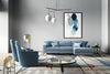 LeComfort Divano angolare relax elettrico a destro 4 posti Chris Blu