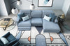 LeComfort Divano angolare relax elettrico a destro 4 posti Chris Blu