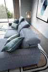 LeComfort Divano angolare relax elettrico a destro 4 posti Chris Blu