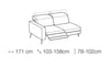 LeComfort Divano angolare relax elettrico a destro 4 posti Chris Blu