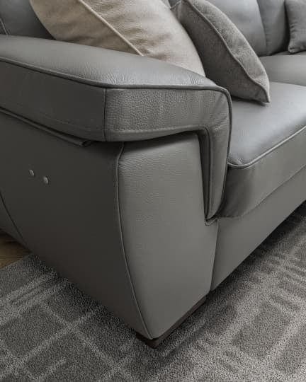 LeComfort Divano angolare relax elettrico a destro 4 posti Hollister Grigio