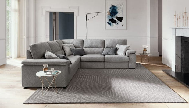 LeComfort Divano angolare relax elettrico a destro 4 posti Jarvis Grigio