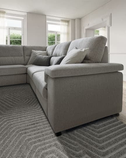 LeComfort Divano angolare relax elettrico a destro 4 posti Jarvis Grigio