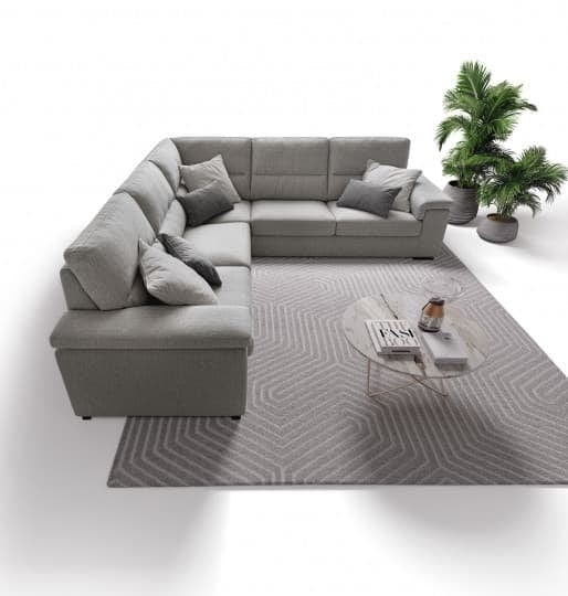 LeComfort Divano angolare relax elettrico a destro 4 posti Jarvis Grigio