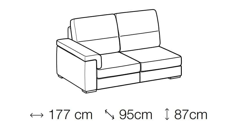 LeComfort Divano angolare relax elettrico a destro 4 posti Jarvis Grigio