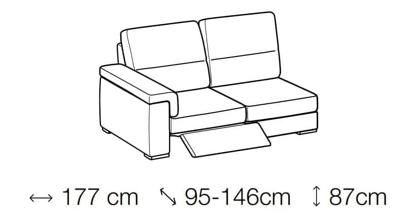 LeComfort Divano angolare relax elettrico a destro 4 posti Jarvis Grigio