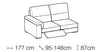 LeComfort Divano angolare relax elettrico a destro 4 posti Jarvis Grigio