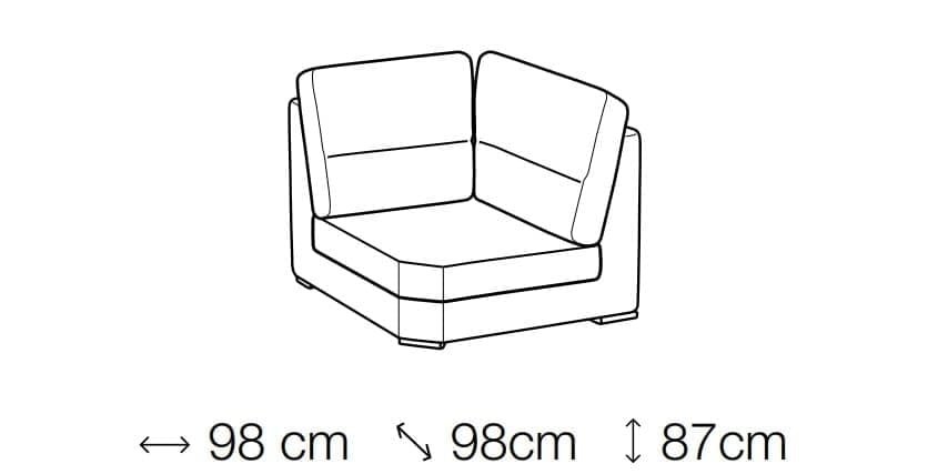 LeComfort Divano angolare relax elettrico a destro 4 posti Jarvis Grigio