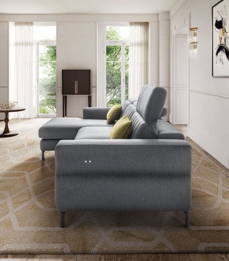 LeComfort Divano angolare relax elettrico a sinistro 4 posti Eragon Grigio