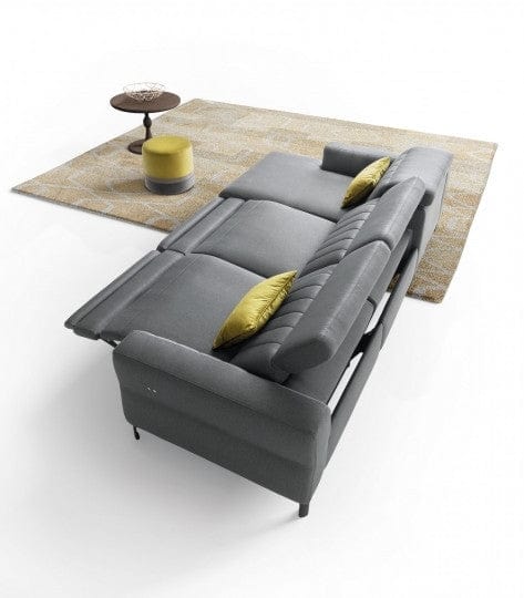 LeComfort Divano angolare relax elettrico a sinistro 4 posti Eragon Grigio
