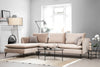 Asir Divano Angolare universale 3 posti in velluto Felix Beige