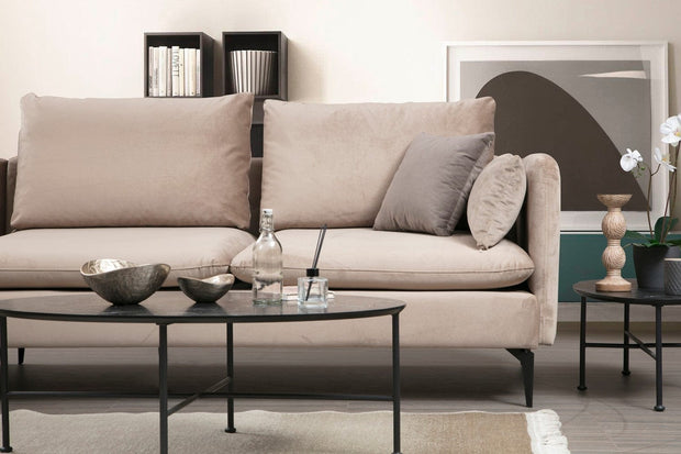 Asir Divano Angolare universale 3 posti in velluto Felix Beige