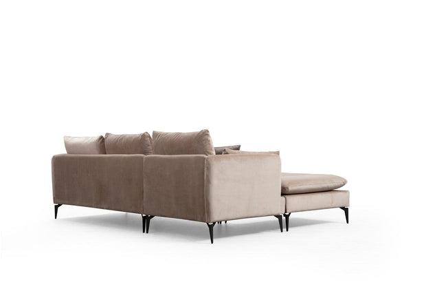 Asir Divano Angolare universale 3 posti in velluto Felix Beige