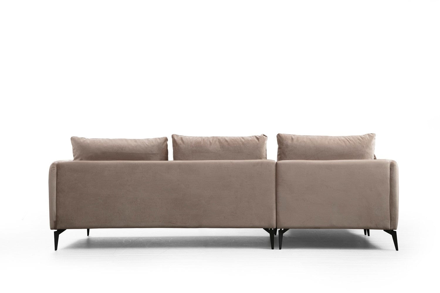 Asir Divano Angolare universale 3 posti in velluto Felix Beige