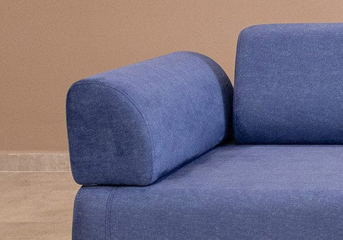 Asir Divano con seduta regolabili in profondità 3 posti in tessuto Infinity Blu