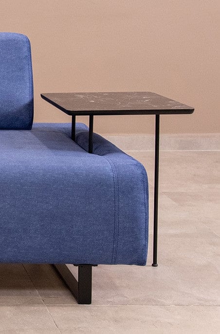Asir Divano con seduta regolabili in profondità 3 posti in tessuto Infinity Blu