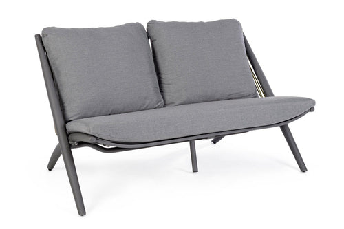 Bizzotto Divano da giardino 2 posti Aloha Grigio