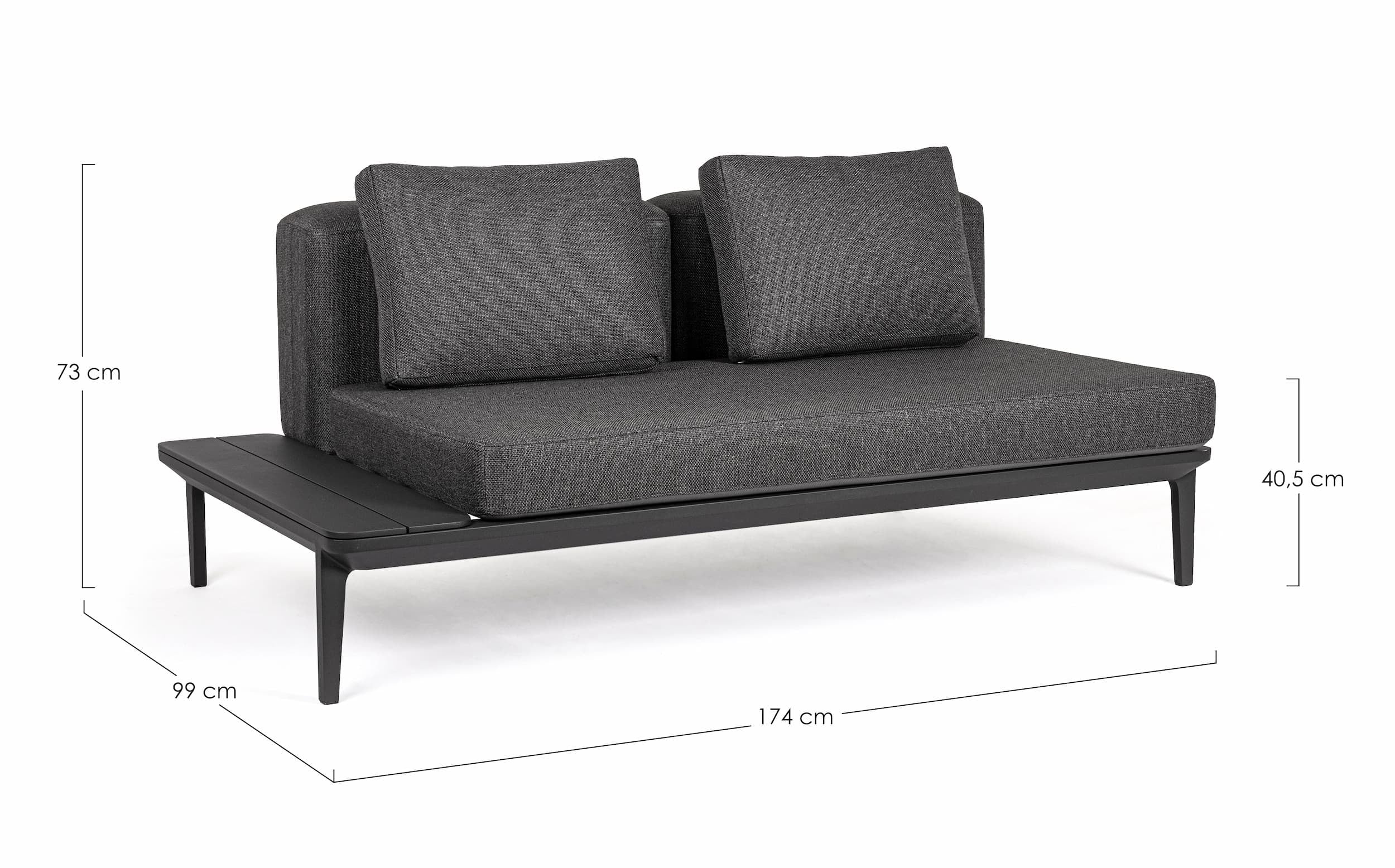Bizzotto Divano da giardino 2 posti Matrix Antracite