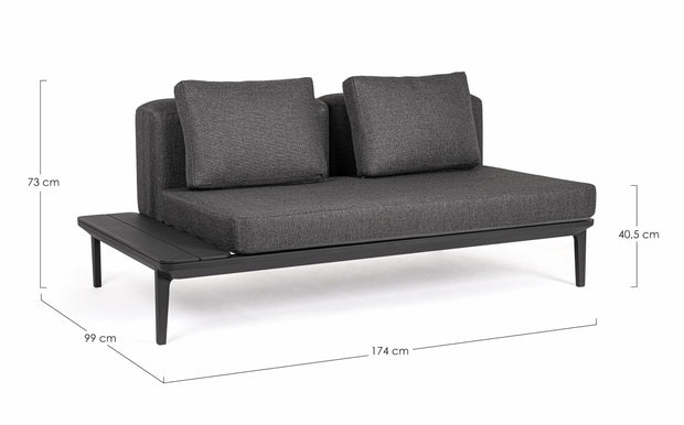 Bizzotto Divano da giardino 2 posti Matrix Antracite