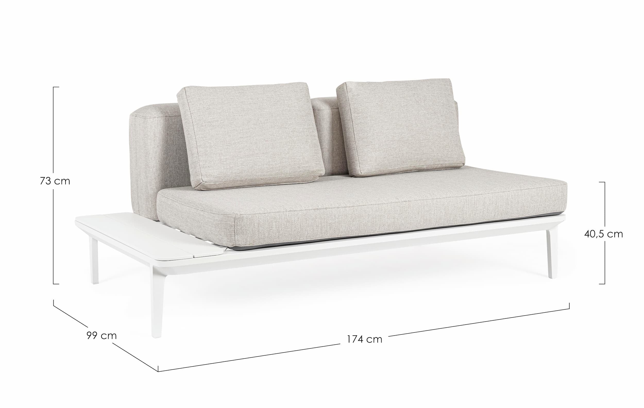 Bizzotto Divano da giardino 2 posti Matrix Grigio