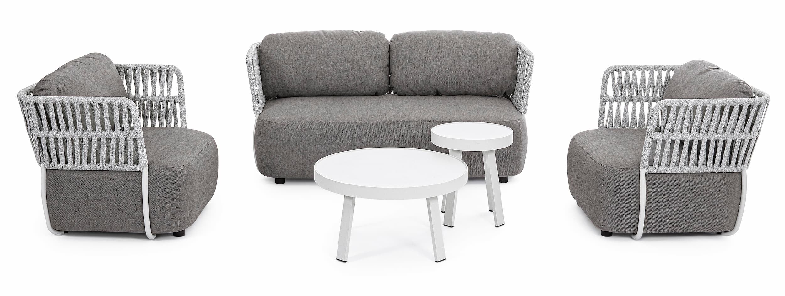 Bizzotto Divano da giardino 2 posti Palmer Grigio