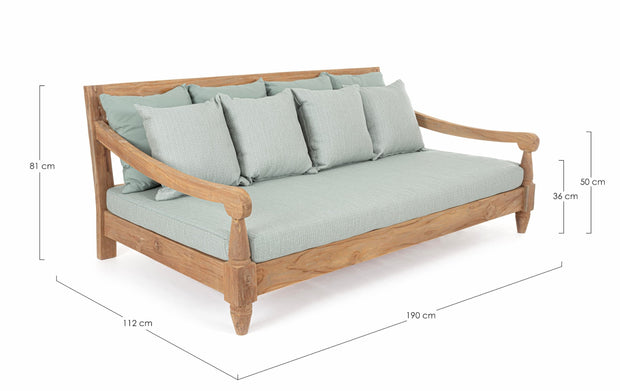 Bizzotto Divano da giardino 3 posti Bali Blu