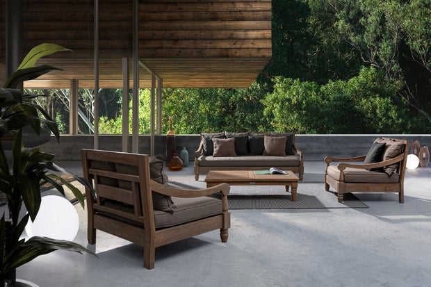 Bizzotto Divano da giardino 3 posti Bali Cappuccino