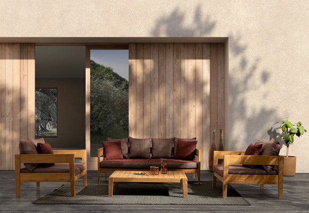 Bizzotto Divano da giardino 3 posti Kobo Borgogna