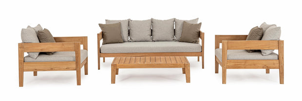 Bizzotto Divano da giardino 3 posti Kobo Grigio